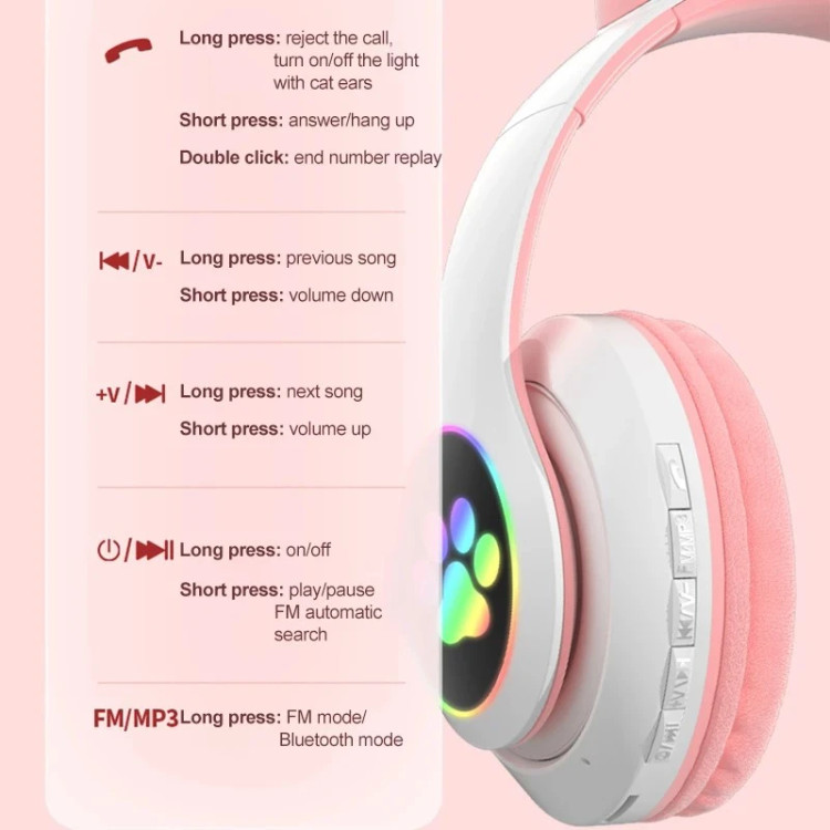 هدفون بلوتوثی مدل CAT EAR کد P33M