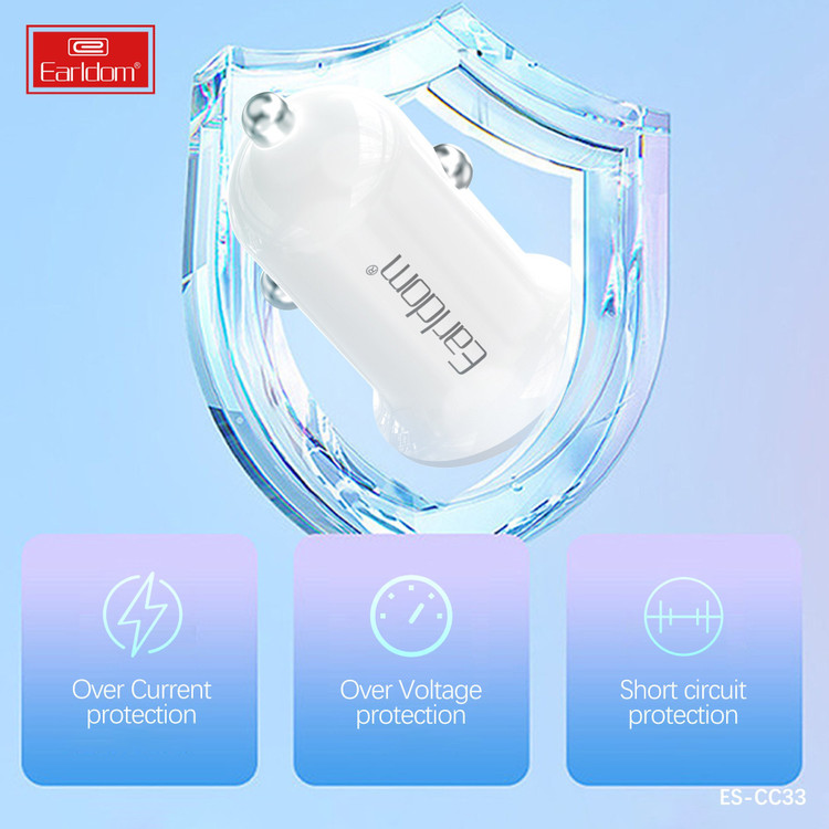 شارژر فندکی فست شارژ ارلدام Earldom ES-CC33 2.4A 12W