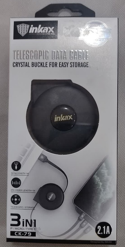 کابل مولتی شارژر Type-A &Type-C و لایتنینگ اینکاکس inkax CK-79