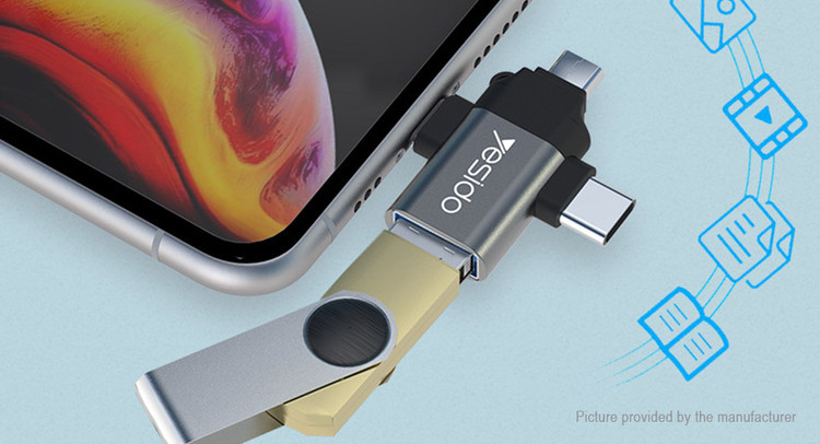 مبدل USB-C / MicroUSB / لایتنینگ OTG یسیدو مدل GS15