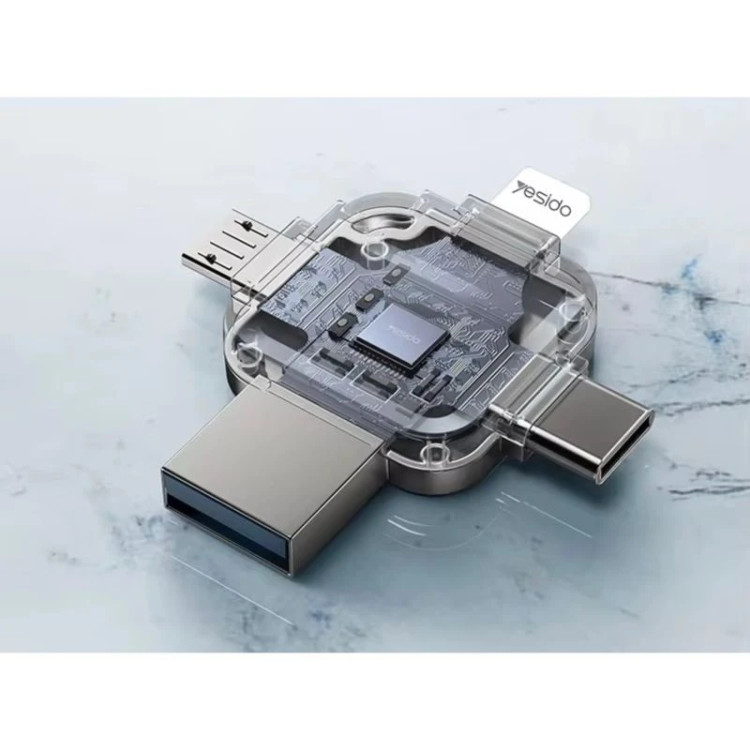 مبدل USB-C / MicroUSB / لایتنینگ OTG یسیدو مدل fl15 64gig
