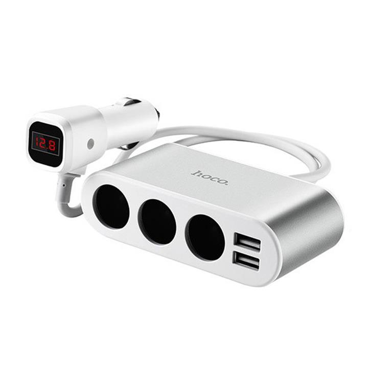 شارژر و تبدیل فندکی ماشین هوکو مدل Z13(Hoco Z13 LCD ONE-PULL-THREE Car Charger)