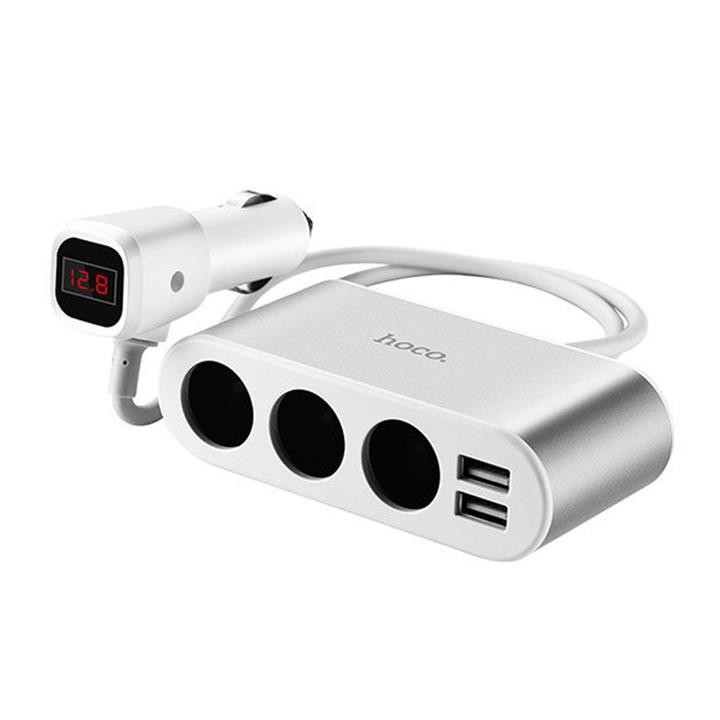 شارژر و تبدیل فندکی ماشین هوکو مدل Z13(Hoco Z13 LCD ONE-PULL-THREE Car Charger)