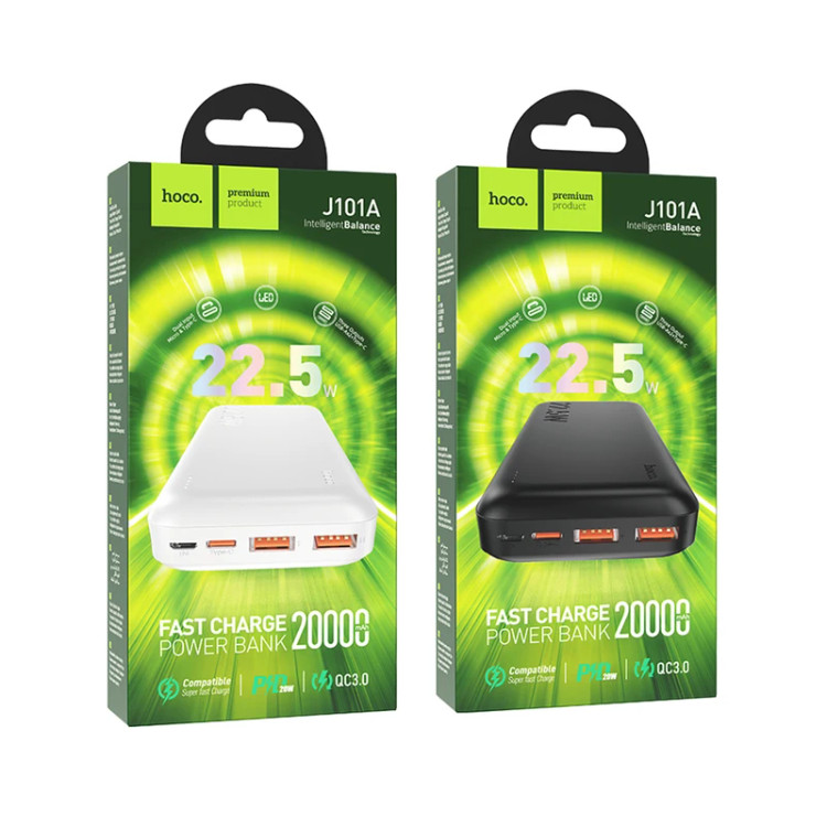 پاوربانک هوکو مدل J101A PD+QC3.0 22.5W ظرفیت 20000 میلی آمپر ساعت