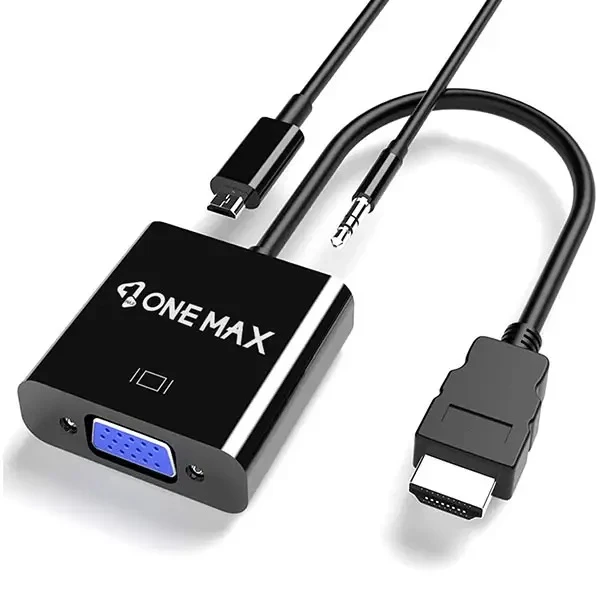 تبدیل vga to hdmi همراه کابل صدا و برق one max مدل OM-151B