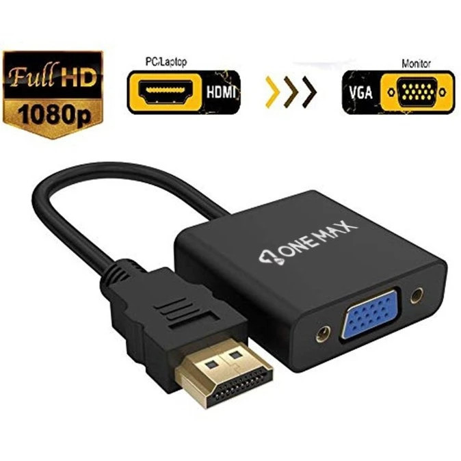 تبدیل vga to hdmi همراه کابل صدا و برق one max مدل OM-151B