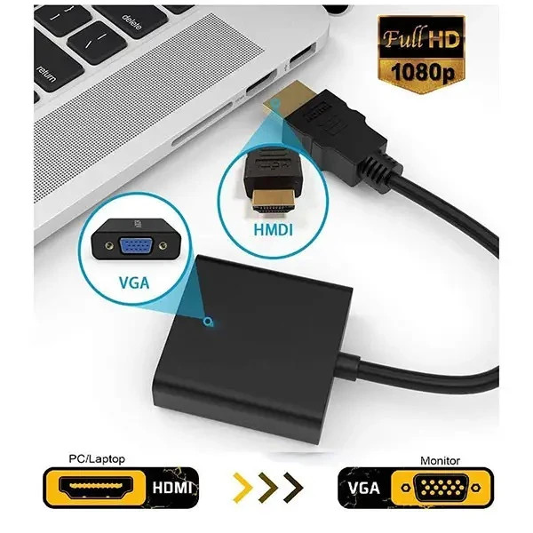 تبدیل vga to hdmi همراه کابل صدا و برق one max مدل OM-151B