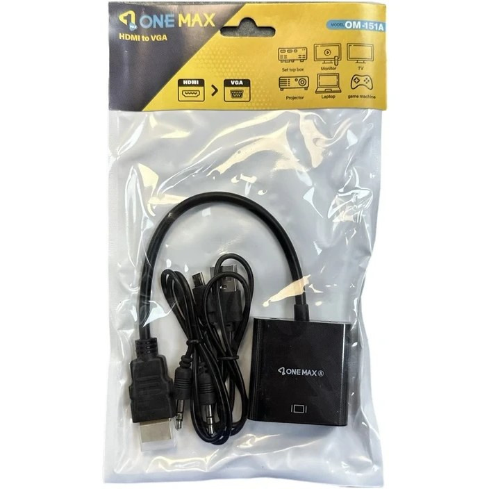 تبدیل vga to hdmi همراه کابل صدا و برق one max مدل OM-151B