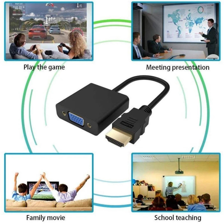 تبدیل vga to hdmi همراه کابل صدا و برق one max مدل OM-151B
