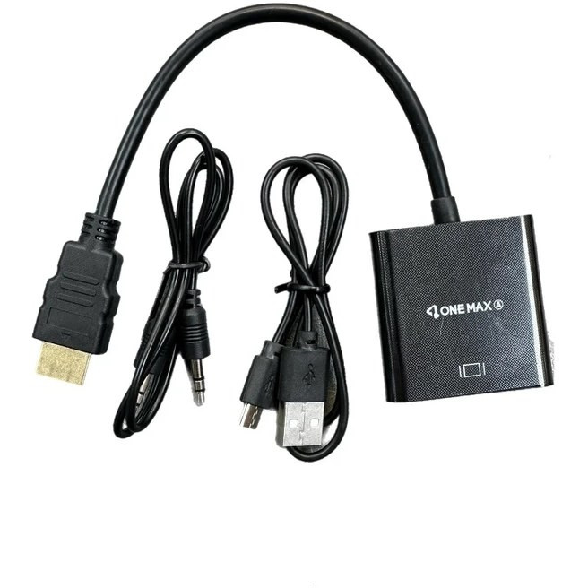 تبدیل vga to hdmi همراه کابل صدا و برق one max مدل OM-151B
