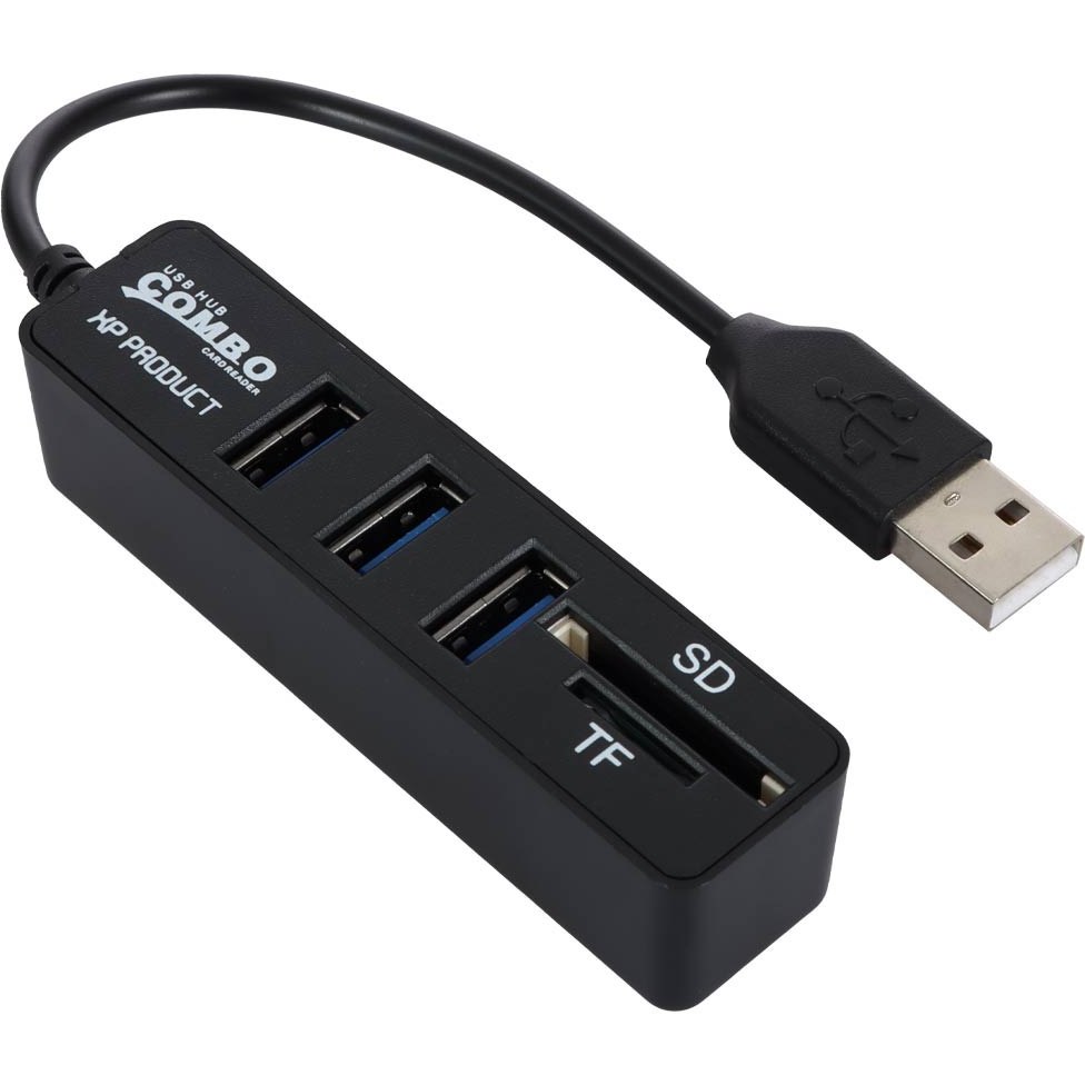 هاب مشکی 3 پورت USB2.0 و کارت خوان XP Product مدل XP-HC834M
